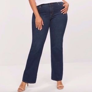 Lane Bryant Plus Size Dark Blue Bootcut Jeans 24 Tall Long Fit